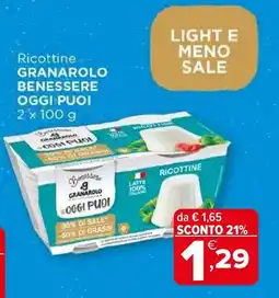 Iperal Ricottine granarolo benessere oggi puoi offerta