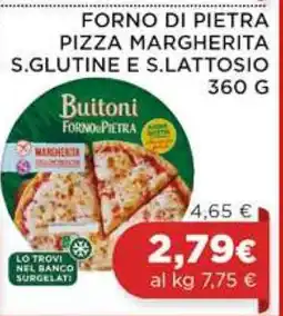 Coop FORNO DI PIETRA PIZZA MARGHERITA S.GLUTINE E S.LATTOSIO 360 G offerta
