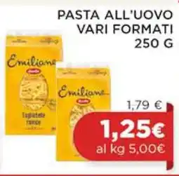 Coop PASTA ALL'UOVO VARI FORMATI 250 G offerta