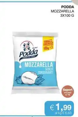 Coop PODDA MOZZARELLA 3X100 G offerta