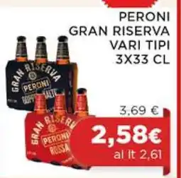 Coop PERONI GRAN RISERVA VARI TIPI 3X33 CL offerta