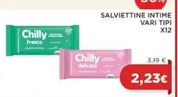 Coop CHILLY SALVIETTINE INTIME VARI TIPI X12 offerta