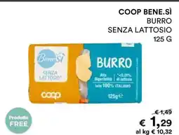 Coop COOP BENE.SÌ BURRO SENZA LATTOSIO 125 G offerta