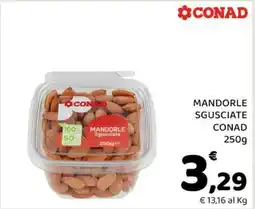 Conad MANDORLE SGUSCIATE CONAD 250g offerta