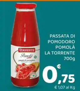 Conad PASSATA DI POMODORO POMOLÀ LA TORRENTE 700g offerta