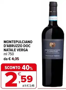 Iperal Montepulciano d'abruzzo doc natale verga offerta