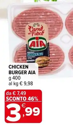 Iperal Chicken burger AIA offerta