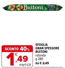 Iperal Sfoglia gran spessore BUITONI offerta