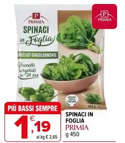 Iperal Spinaci in foglia PRIMIA offerta