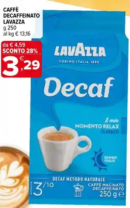Iperal Caffè decaffeinato LAVAZZA offerta