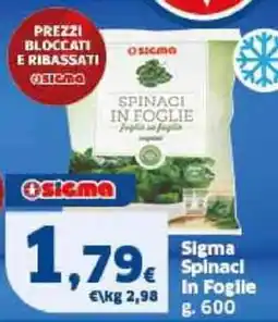 Sigma Sigma Spinaci In Foglie offerta