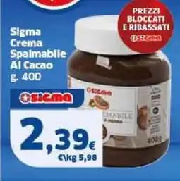 Sigma Sigma Crema Spalmabile Al Cacao offerta