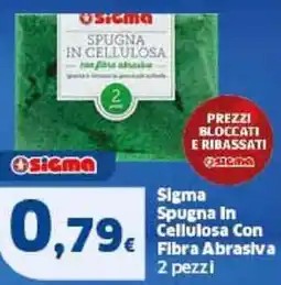Sigma Sigma Spugna In Cellulosa Con Fibra Abrasiva 2 pezzi offerta