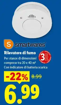 Lidl smartwares Rilevatore di fumo offerta