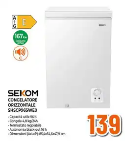 Ipercoop SEKOM CONGELATORE ORIZZONTALE SHSCP96SWE0 offerta