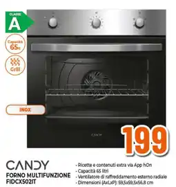 Ipercoop CANDY FORNO MULTIFUNZIONE FIDCX502IT offerta