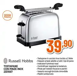 Ipercoop Russell Hobbs TOSTAPANE CON PINZE INOX 2331057 offerta