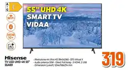 Ipercoop Hisense TV LED UHD 4K 55" 55A69 offerta
