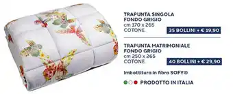 Trapunta singola fondo grigio