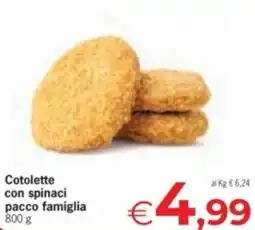 Despar Cotolette con spinaci pacco famiglia offerta