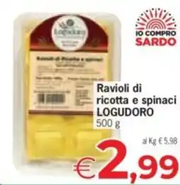 Despar Ravioli di ricotta e spinaci LOGUDORO offerta