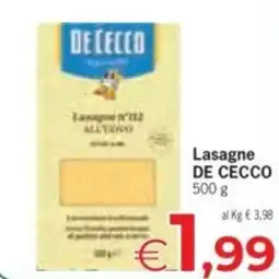 Despar Lasagne DE CECCO offerta