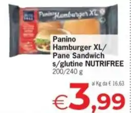 Despar Panino Hamburger XL/ Pane Sandwich s/glutine NUTRIFREE offerta