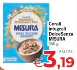 Despar Cerali integrali DolceSenza MISURA offerta