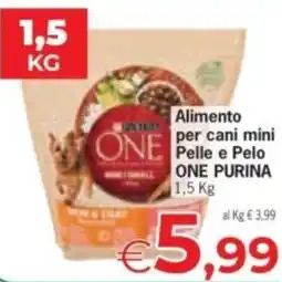 Despar Alimento per cani mini Pelle e Pelo ONE PURINA offerta