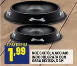 Risparmio Casa Noe ciotola acciaio inox colorata con ossa offerta