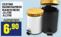Risparmio Casa Cestino bagno bamboo bianco/nero offerta