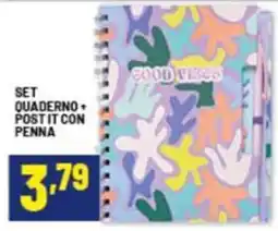 Risparmio Casa Set quaderno + post it con penna offerta