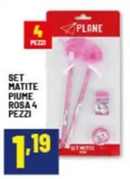 Risparmio Casa Set matite piume rosa offerta