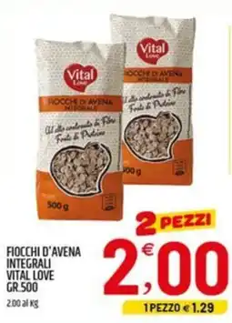 Ard Discount Fiocchi d'avena integrali VITAL LOVE offerta