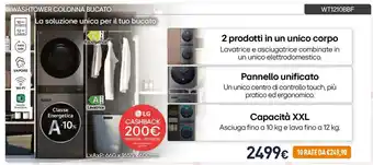 LG WASHTOWER COLONNA BUCATO WT1210BBF