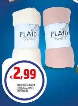 Ard Discount Plaid tinta unita cm.130x150 offerta