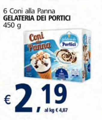 Alter Discount Gelateria Dei Portici 6 COni alla Panna 450g offerta