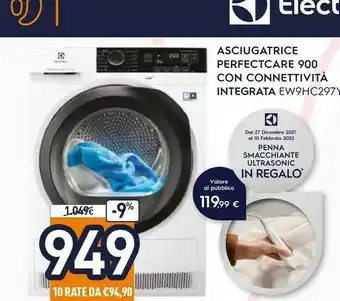 Unieuro Asciugatrice perfectcare 900 con connettività integrata ew9hc297y offerta