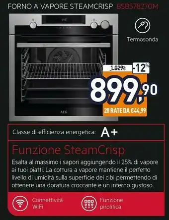 Unieuro Forno a vapore steamcrisp bsb578270m offerta
