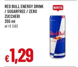 Famila RED BULL ENERGY DRINK / SUGARFREE / ZERO ZUCCHERI offerta