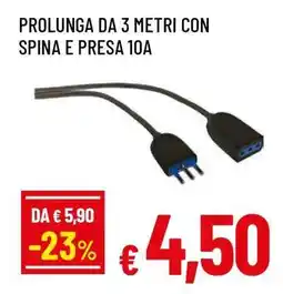 Famila Prolunga da 3 metri con spina e presa 10A offerta