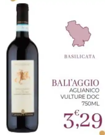 Eté Bali'aggio aglianico vulture DOC offerta