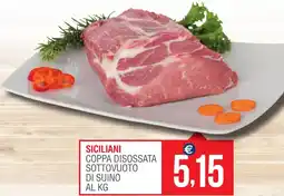 Caramico Siciliani coppa disossata sottovuoto di suino offerta