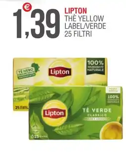 Caramico Lipton the yellow label/verde 25 filtri offerta