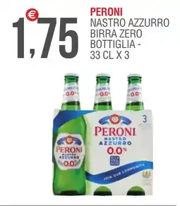 Caramico Peroni nastro azzurro birra zero bottiglia offerta