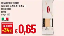 A&O Granoro dedicato pasta di semola offerta