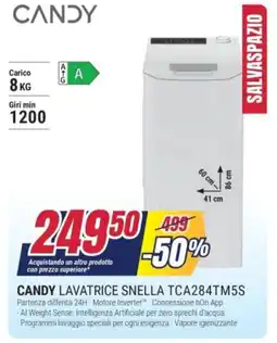 Trony CANDY LAVATRICE SNELLA TCA284TM5S offerta