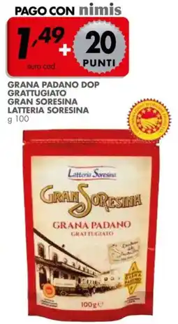 Italmark Grana padano dop grattugiato gran soresina LATTERIA SORESINA offerta