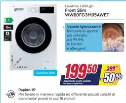 Trony Lavatrice 1.400 giri Front Slim WW80FG3M05AWET offerta