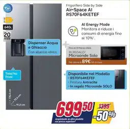 Trony Frigorifero Side by Side Air Space Al RS70F64KETEF offerta